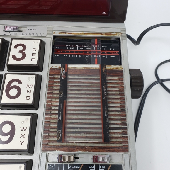 Phone Tech Telephone Alarm Clock Radio Vintage - Picture 6 of 16